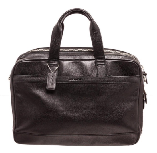 Coach Black Leather Hudson Commuter Messenger Bag