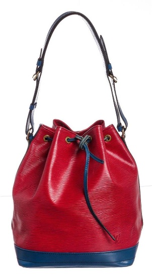 Louis Vuitton Red Blue Epi Leather Noe GM Drawstring Shoulder Bag