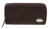 Fendi Dark Brown Salleria Leather Zip Around Wallet