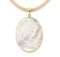 Mother of Pearl Cameo Pendant and Chain - 14KT Yellow Gold