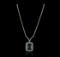 14KT White Gold 47.59 ctw Blue Topaz and Diamond Necklace