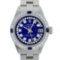 Rolex Ladies Stainless Steel Blue Diamond & Sapphire 26MM Oyster Perpetual Datej