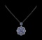 17.65 ctw Tanzanite and Diamond Pendant With Chain - 14KT White Gold