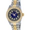 Rolex Ladies 2 Tone Blue Vignette Diamond Lugs 26MM Datejust Oyster Perpetual Wr