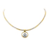 0.36 ctw Diamond and Pearl Pendant And Chain - 14 & 18KT Yellow And White Gold