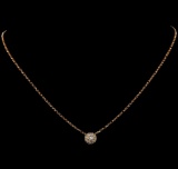 0.88 ctw Diamond Necklace - 18KT Rose Gold