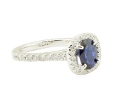 1.94 ctw Oval Brilliant Blue Sapphire And Diamond Ring - 14KT White Gold