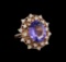 10.16 ctw Tanzanite and Diamond Ring - 14KT Rose Gold