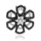 18k White Gold 0.87CTW Diamond and Black Diamonds Pendant, (SI2-SI3/H-I)