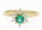 Quality 18k Solid Gold 1.06 ctw Emerald RARE Pear Diamond Halo Cocktail Ring