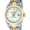 Rolex Ladies 2 Tone White Index Fluted Oyster Perpetaul Datejust 26MM