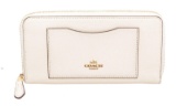 Coach White Crossgrain Leather Zippy Wallet