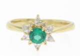 Quality 18k Solid Gold 1.06 ctw Emerald RARE Pear Diamond Halo Cocktail Ring