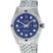 Rolex Mens Stainless Steel Blue Diamond & Sapphire Oyster Perpetual Datejust Wri