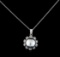 0.30 ctw Pearl and Diamond Pendant With Chain - 14KT White Gold