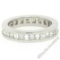 Platinum 1.45 ctw Channel Set Princess and Baguette Diamond Eternity Band Ring