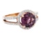 2.94 ctw Round Mixed Lavender Spinel And Round Brilliant Cut Diamond Ring - 14KT