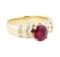1.67 ctw Ruby And Diamond Ring - 14KT Yellow Gold
