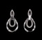 0.78 ctw Diamond Earrings - 14KT White Gold