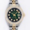 Rolex 2T YG/SS Green Vignette VS 1 ctw Diamond Oyster Perpetual Datejust Wristwa
