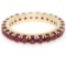 14K Yellow Gold 2.75 ctw 25 Prong Set Blood Red Ruby Eternity Band Ring