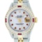 Rolex Ladies 2 Tone MOP Ruby & Diamond Datejust Wristwatch