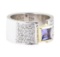 1.20 ctw Tanzanite And Diamond Ring - 14KT White And Yellow Gold