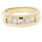 14K Yellow Gold 0.55 ctw 5 Round Channel Set E VVS Diamond Wedding Band Ring