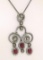 18k Black Gold 4.39 ctw Rose Diamond & Blood Ruby Necklace