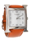 Hermes Large Heure H Stainless Steel Watch