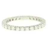 18K White Gold 1.0 ctw F VS1 Round Brilliant Prong Set Diamond Eternity Band Rin