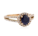 1.69 ctw Sapphire and Diamond Ring - 14KT Rose Gold