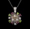 14KT White Gold 2.52 ctw Tourmaline and Diamond Pendant With Chain