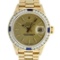 Rolex Ladies 18K Yellow Gold Sapphire And Champagne Index President Wristwatch W