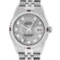 Rolex Mens SS Meteorite Diamond & Ruby Channel Set Diamond Datejust 36MM