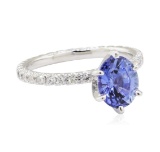 2.24 ctw Sapphire and Diamond Ring - 14KT White Gold