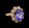 14KT Rose Gold 8.58 ctw Tanzanite and Diamond Ring