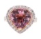 6.61 ctw Morganite and Diamond ring - 14KT Rose Gold