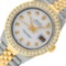 Rolex Mens 2 Tone White Diamond 3 ctw Channel Set Datejust Wriswatch