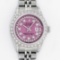 Rolex Ladies Stainless Steel 26MM Pink String Diamond Lugs Datejust Wristwatch