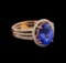 14KT Rose Gold 2.92 ctw Tanzanite and Diamond Ring
