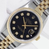Rolex Datejust 36 Yellow Gold And SS Black Diamond VS Oyster Perpetual