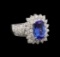 14KT White Gold 3.06 ctw Tanzanite and Diamond Ring