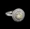 1.50 ctw Light Yellow Diamond Ring - 14KT White Gold