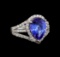 18KT White Gold 3.44 ctw Tanzanite and Diamond Ring