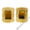 Scott Gauthier 18kt Yellow Gold Rectangular Banded Agate Earrings