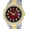 Rolex Mens 2T 18K Red Vignette 2.5 ctw Diamond Datejust Wristwatch With Rolex Bo