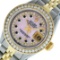 Rolex Ladies 2 Tone Pink MOP Sapphire String Diamond Datejust Wristwatch