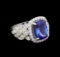 14KT White Gold 4.23 ctw Tanzanite and Diamond Ring