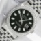 Rolex Mens Stainless Steel Black Baguette Diamond 36MM Datejust Wristwatch